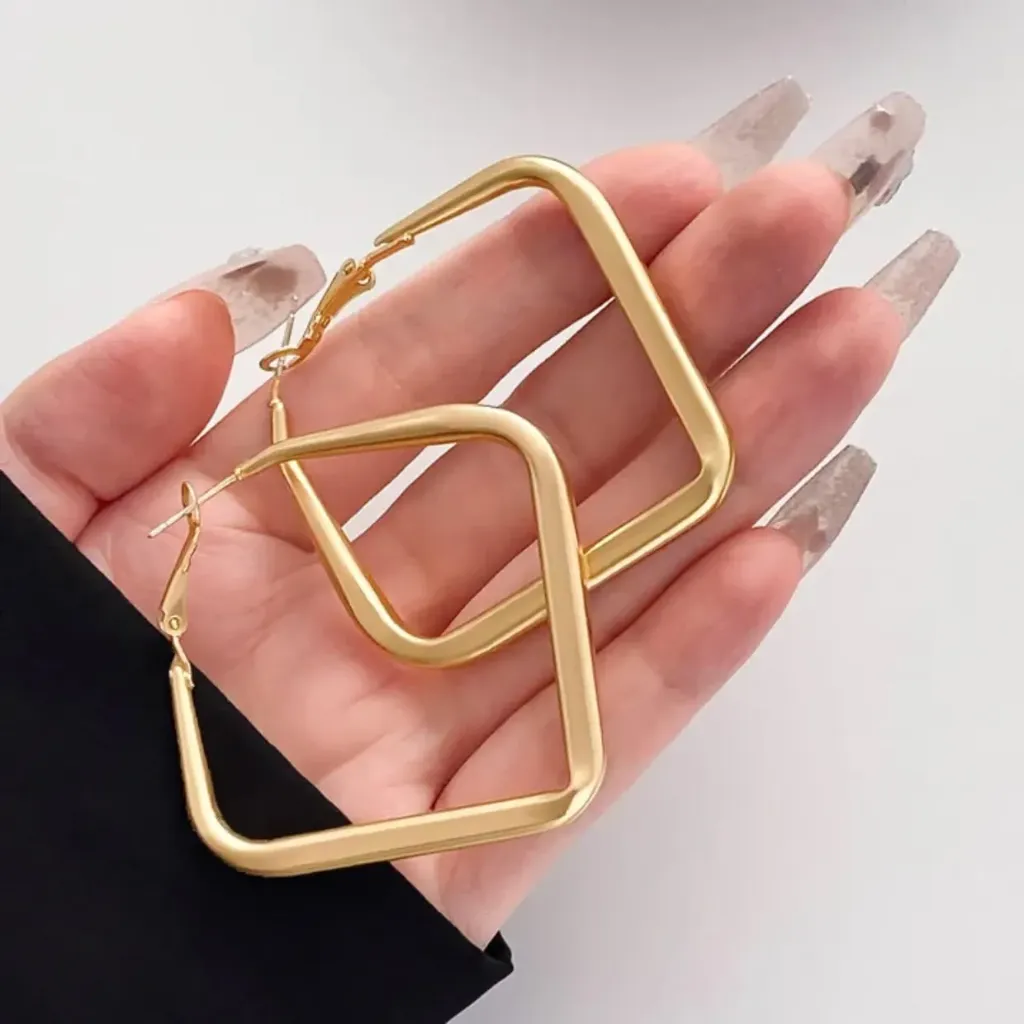 Geometric Large Hoop Earrings for Women