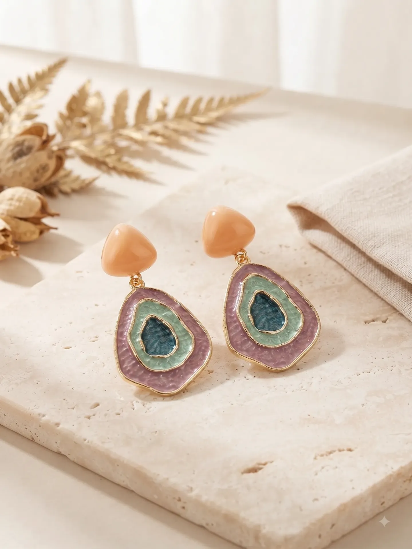 Colorful Enamel Drop Earrings