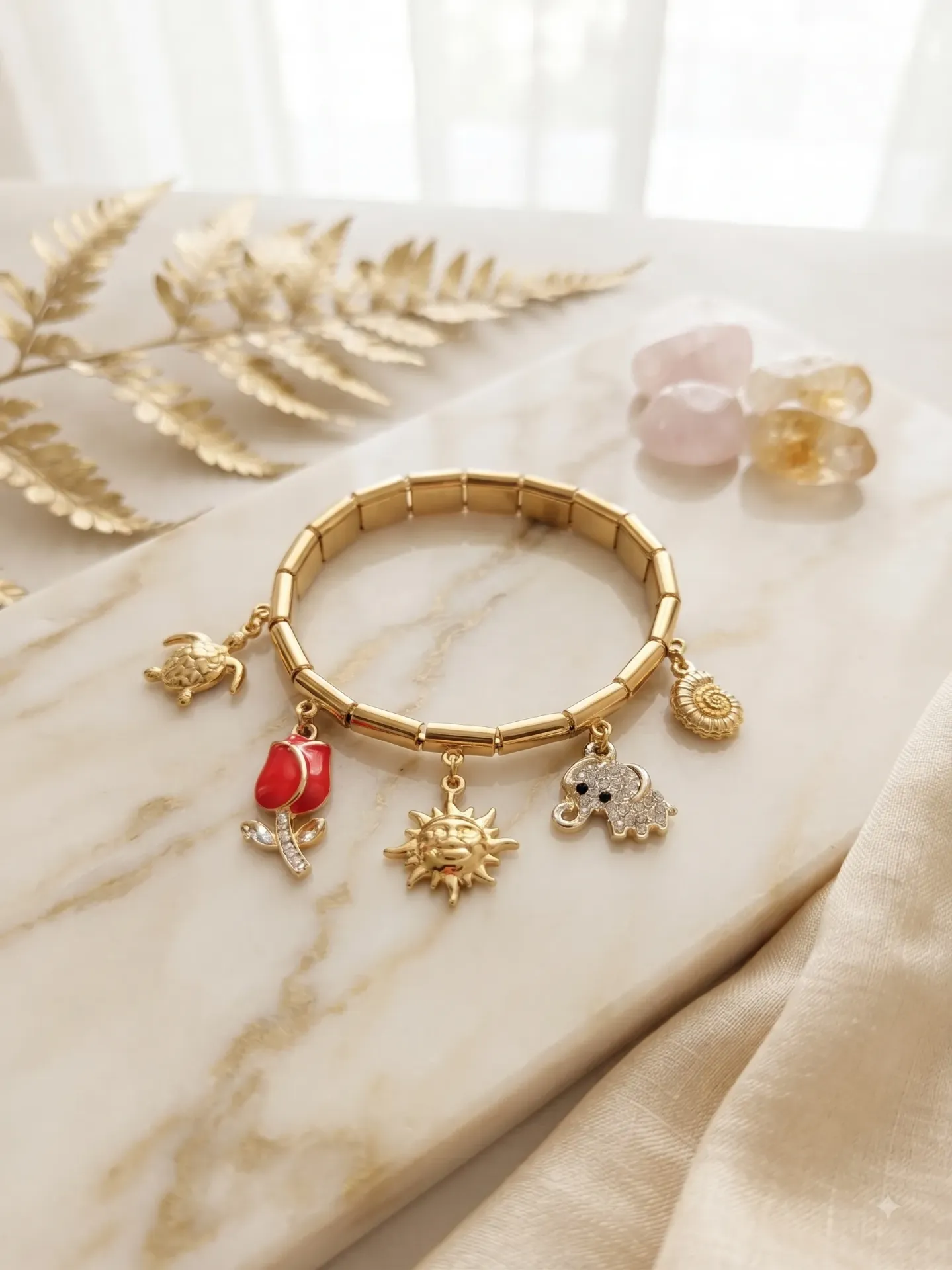 Charm Motif Gold Bracelet