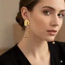 Stylish Stainless Steel Beads Dangler Earrings