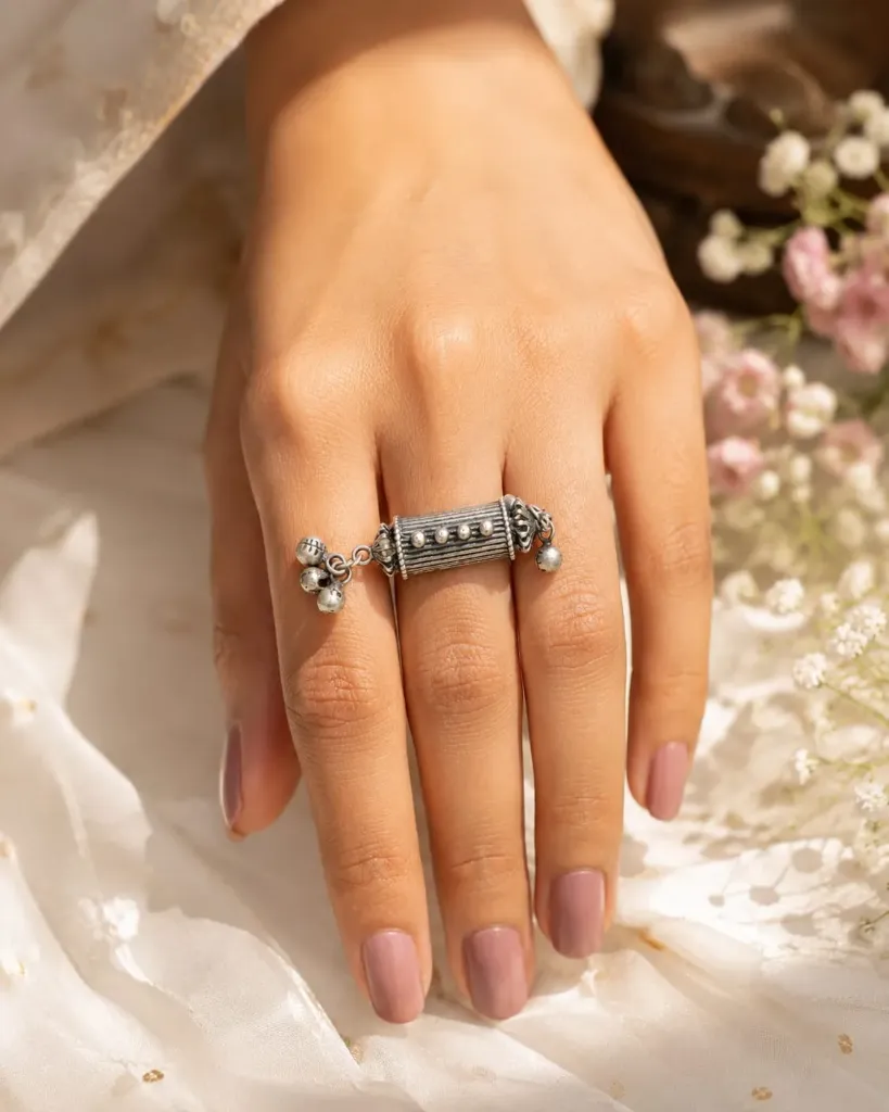 Filigree Cylinder Charm Ring