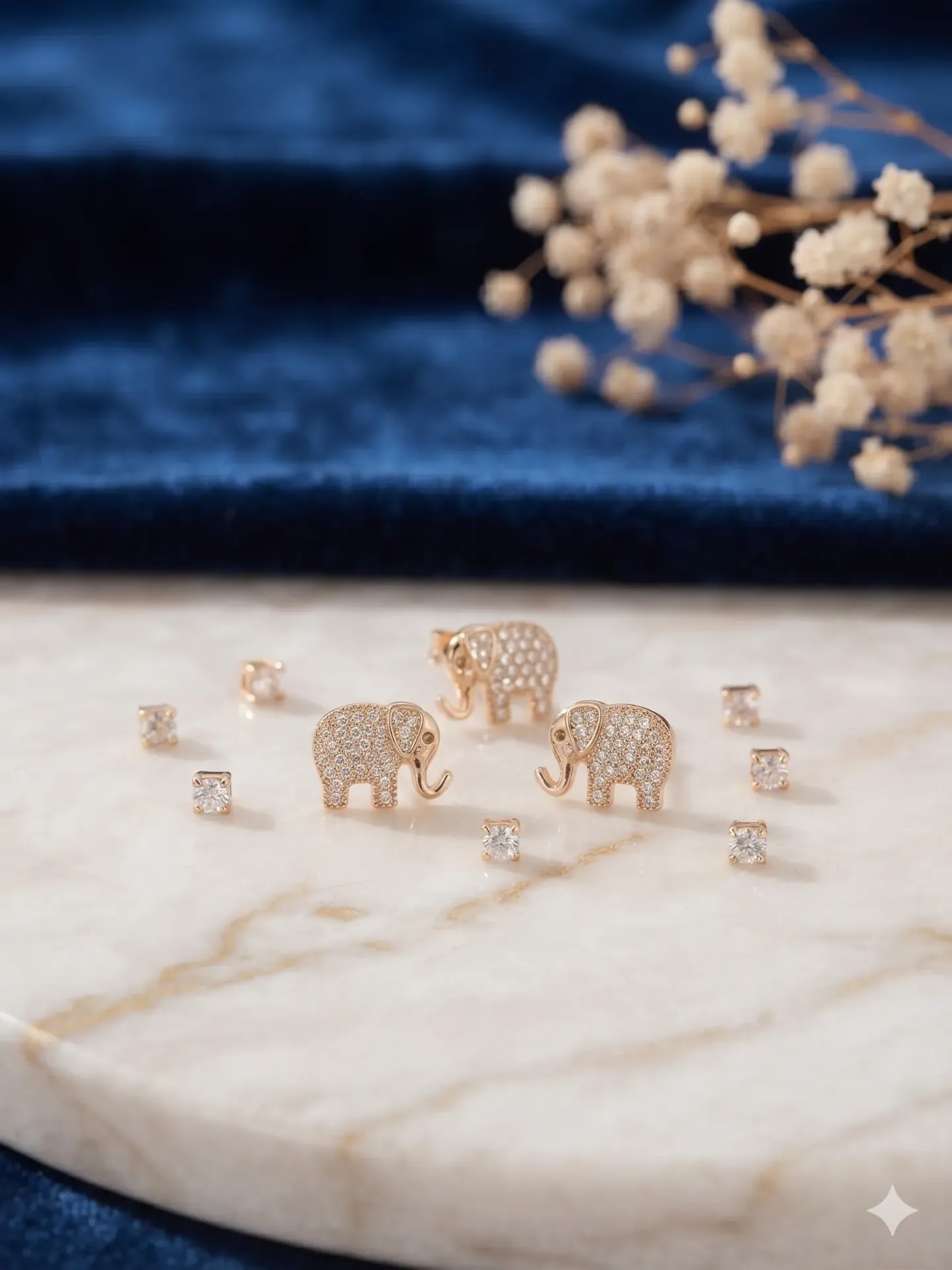Dainty Elephant Stud Earrings