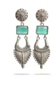 Stone German Silver Earrings