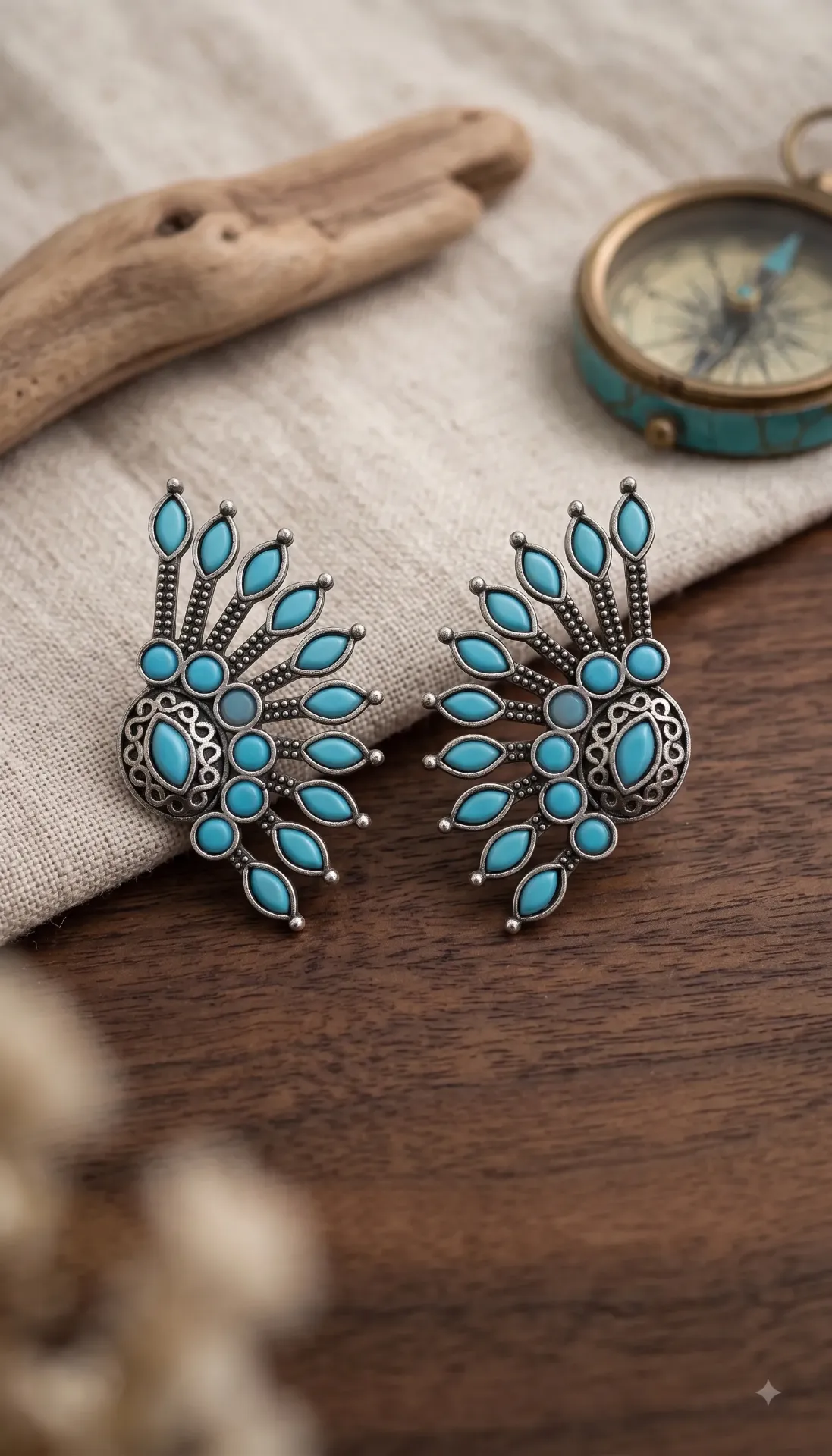 German silver stud earrings