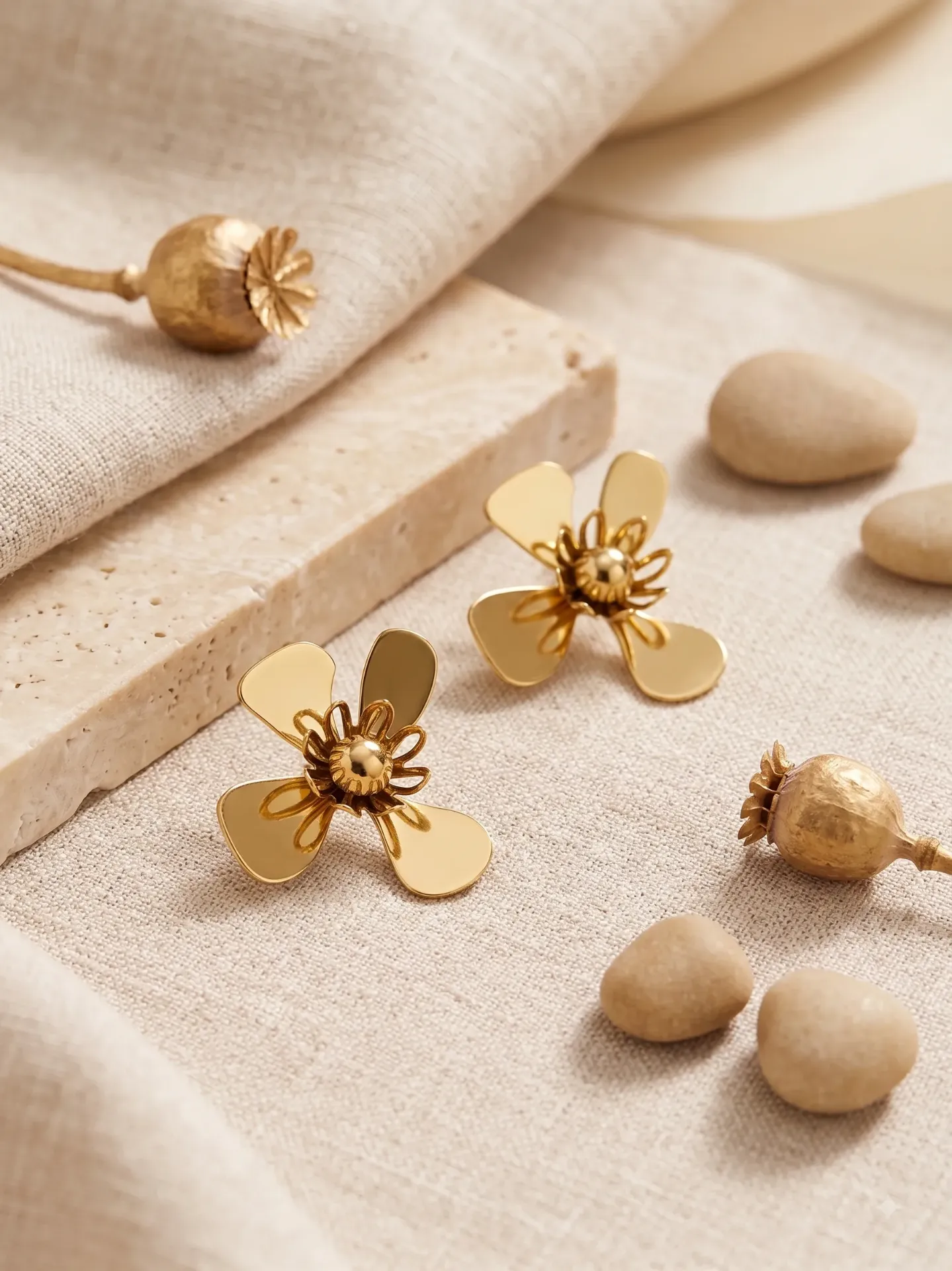 Golden Flutter Bloom Earrings