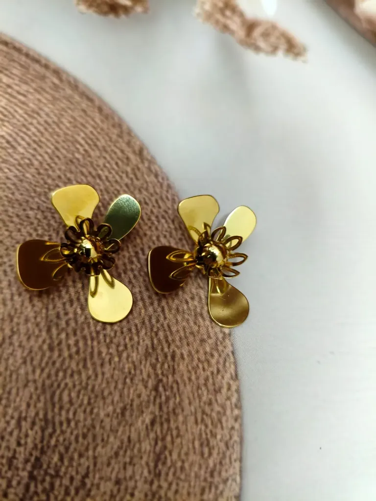 Golden Flutter Bloom Earrings