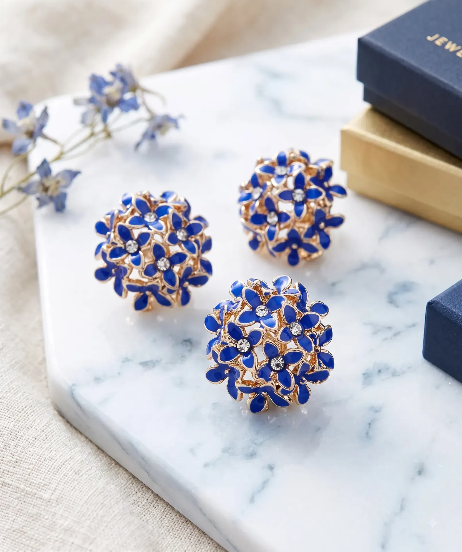 Royal Sapphire Dome Bloom Studs