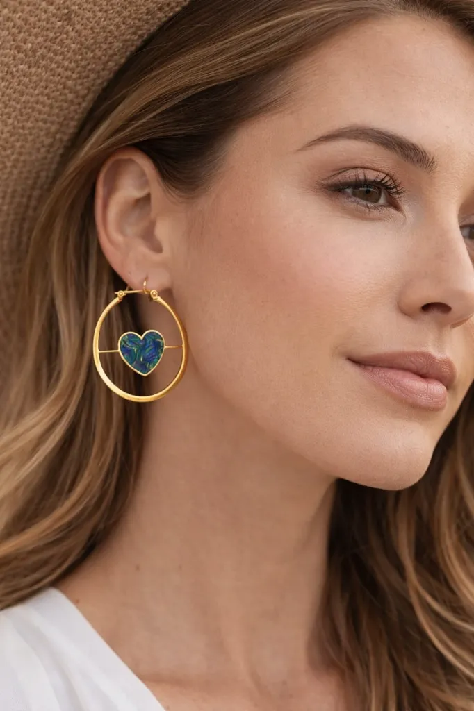 Golden Heart Halo Hoops