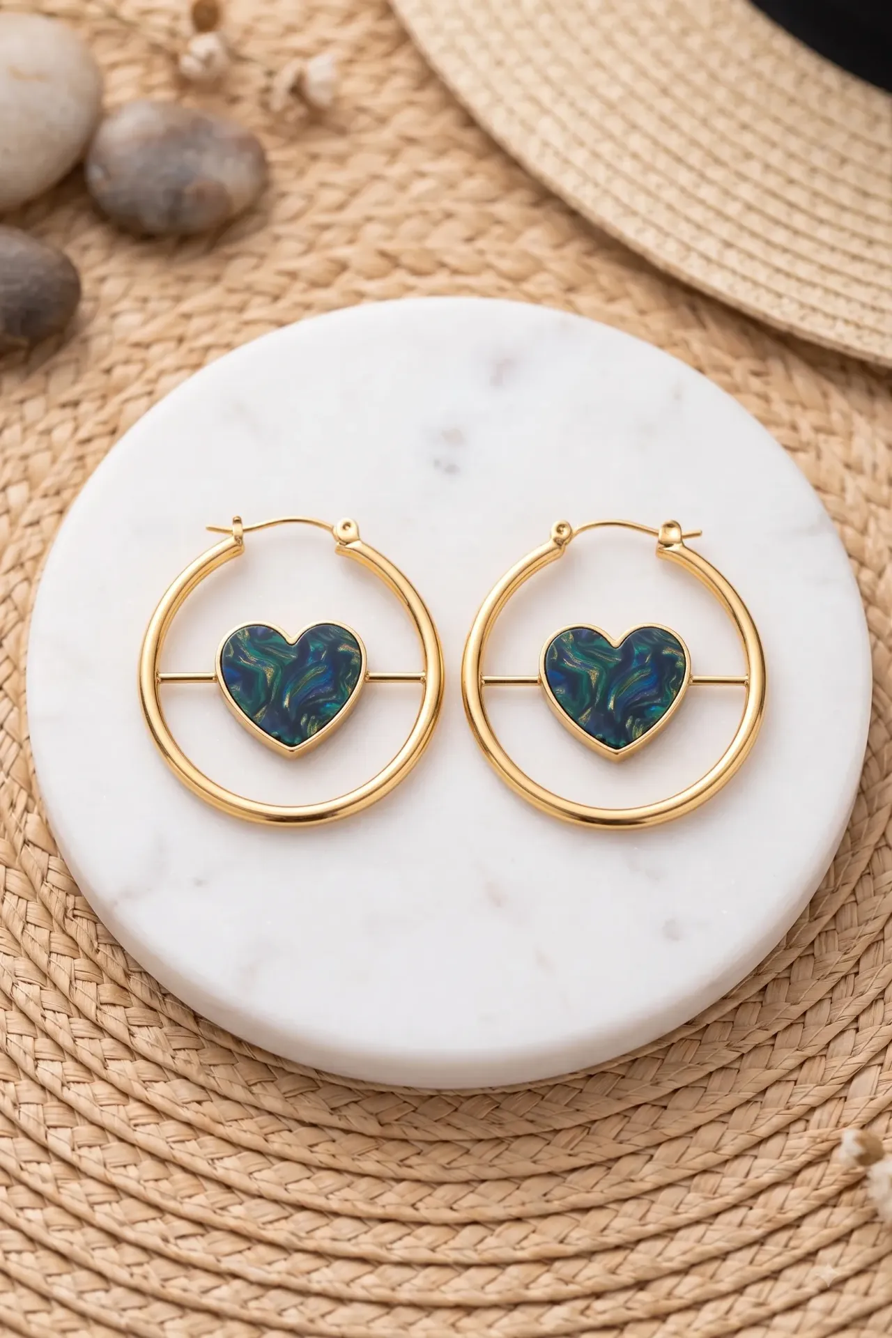 Golden Heart Halo Hoops