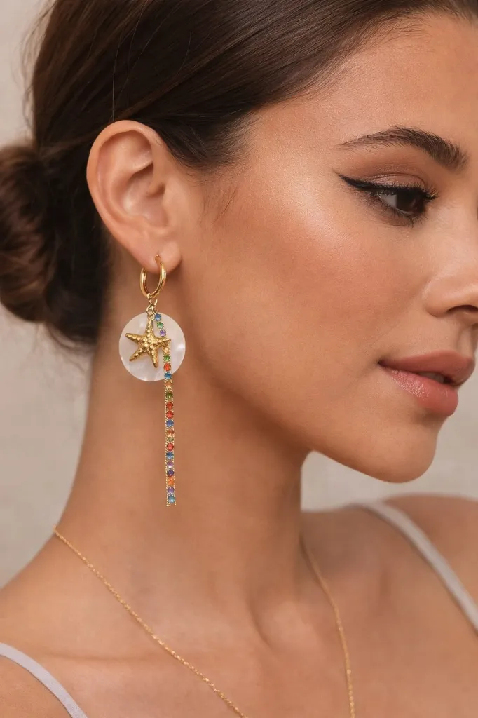 Golden Starfall Drop Earrings