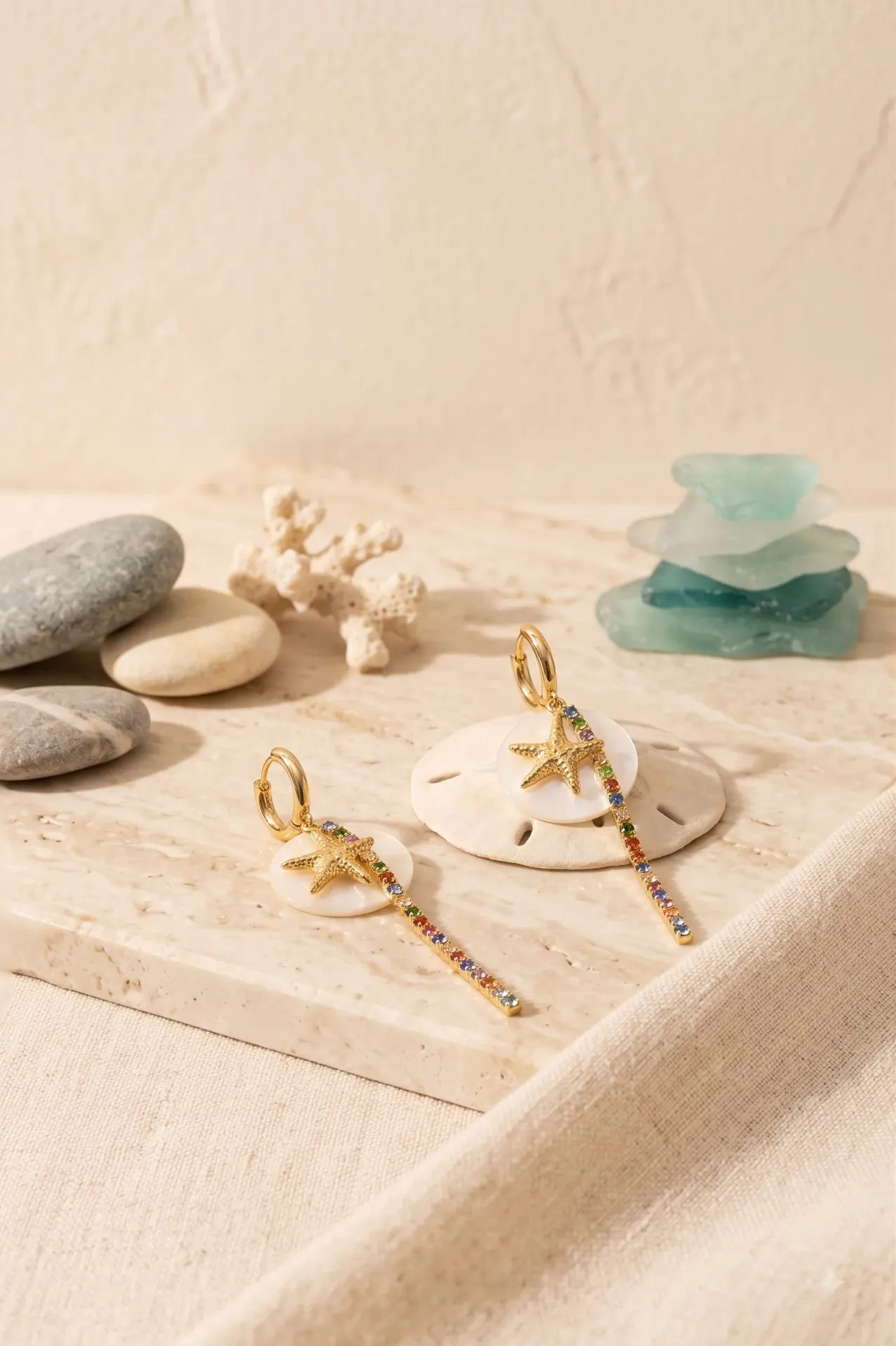 Golden Starfall Drop Earrings