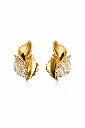 Golden Leaf Luxe Crystal Stud Earrings