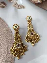 Regal Temple-Inspired Gold Statement Earrings
