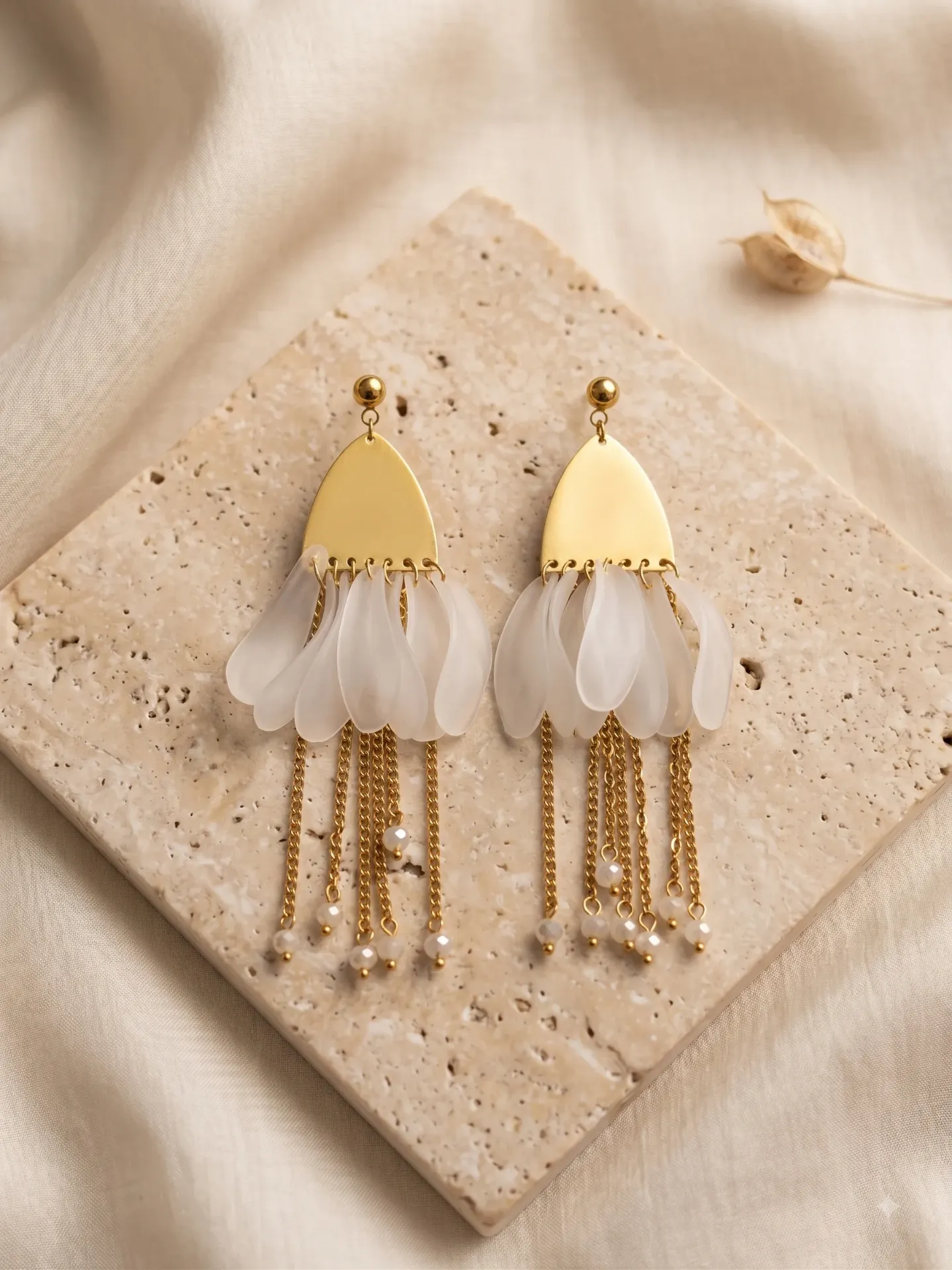 Petal-Drop Boho-Chic Statement Earrings