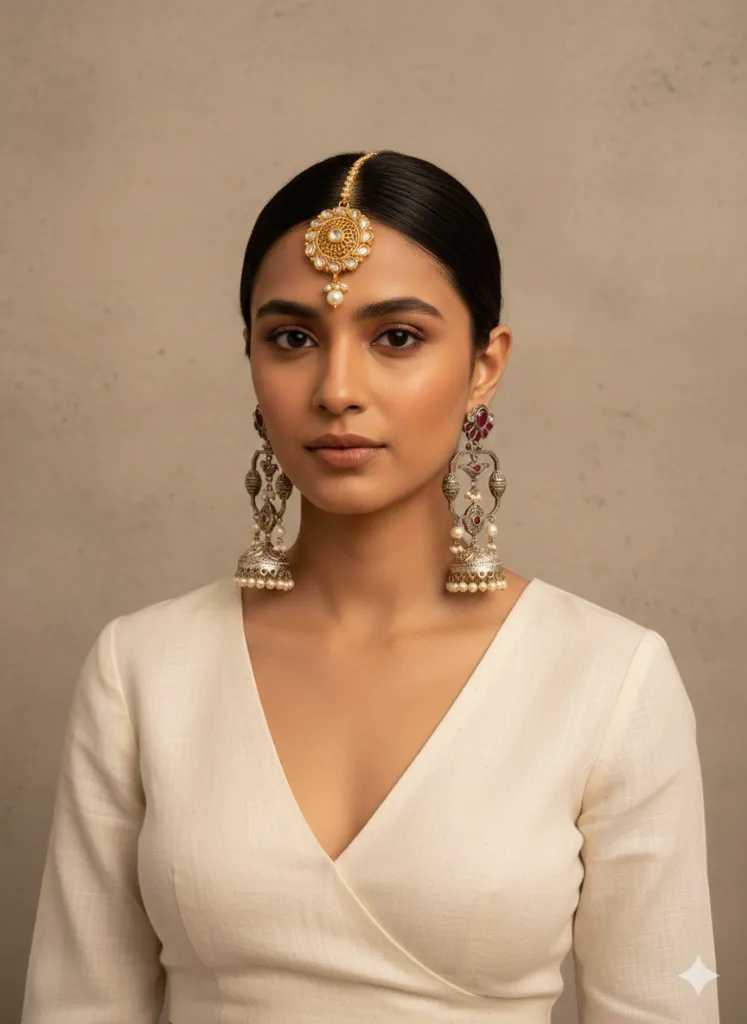 Gold-Tone Kundan Maangtikka