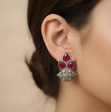 Ruby Bloom Earrings